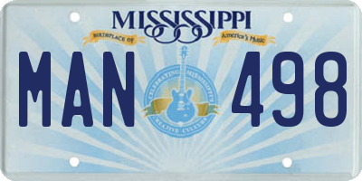 MS license plate MAN498