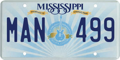 MS license plate MAN499
