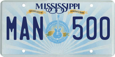MS license plate MAN500