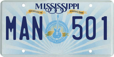 MS license plate MAN501