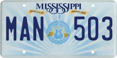 MS license plate MAN503
