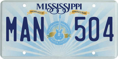MS license plate MAN504