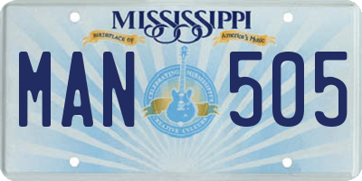 MS license plate MAN505