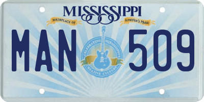 MS license plate MAN509