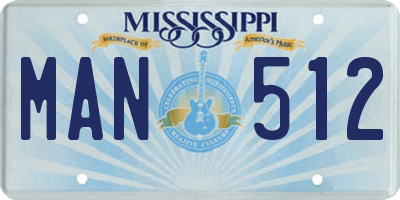 MS license plate MAN512