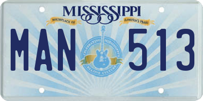 MS license plate MAN513