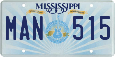 MS license plate MAN515