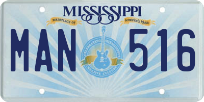 MS license plate MAN516