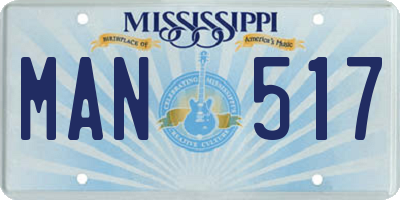 MS license plate MAN517
