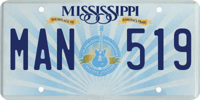MS license plate MAN519