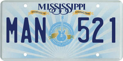 MS license plate MAN521