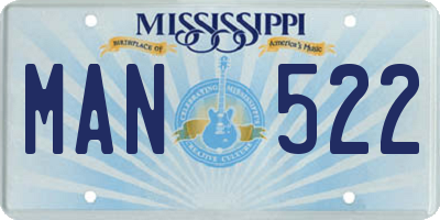 MS license plate MAN522