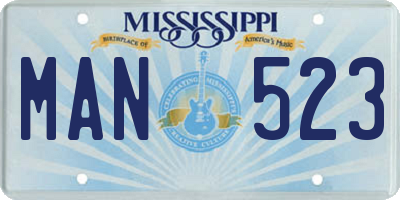 MS license plate MAN523