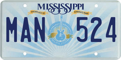 MS license plate MAN524