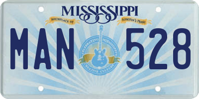 MS license plate MAN528