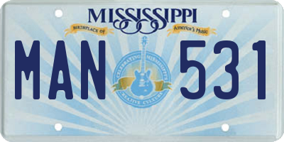 MS license plate MAN531