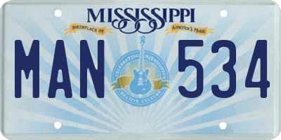 MS license plate MAN534