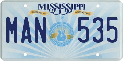 MS license plate MAN535