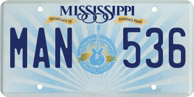 MS license plate MAN536