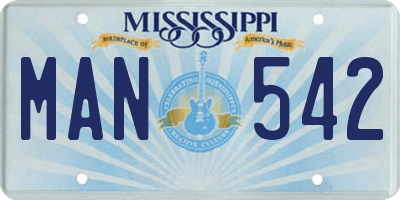 MS license plate MAN542
