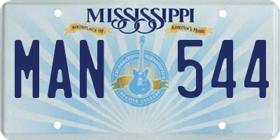 MS license plate MAN544