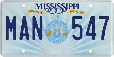 MS license plate MAN547