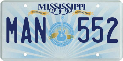 MS license plate MAN552