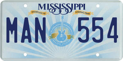 MS license plate MAN554