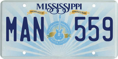 MS license plate MAN559