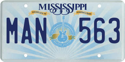 MS license plate MAN563