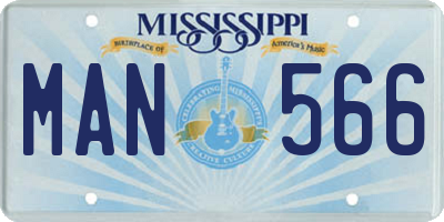MS license plate MAN566