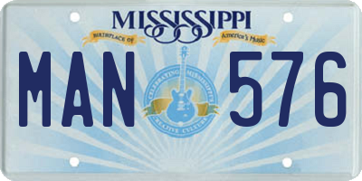 MS license plate MAN576