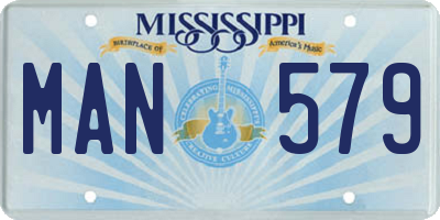 MS license plate MAN579