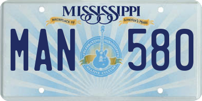 MS license plate MAN580