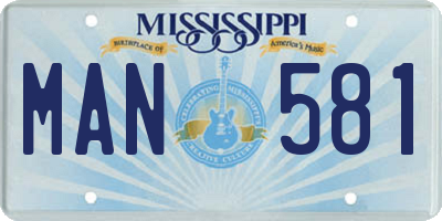 MS license plate MAN581