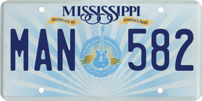 MS license plate MAN582