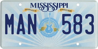MS license plate MAN583
