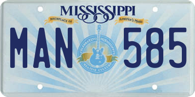 MS license plate MAN585