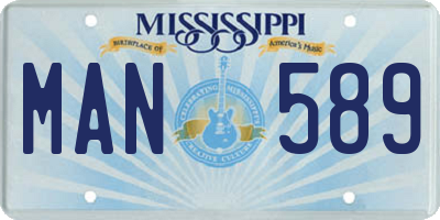 MS license plate MAN589