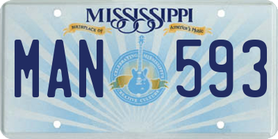MS license plate MAN593