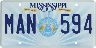 MS license plate MAN594