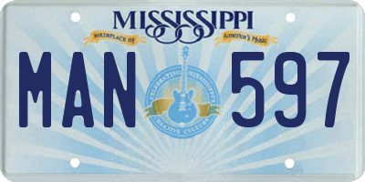 MS license plate MAN597