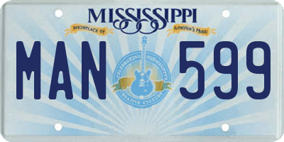 MS license plate MAN599
