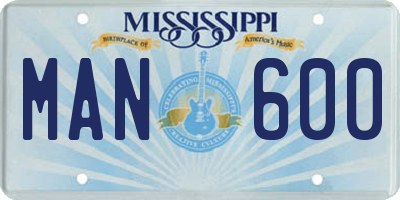 MS license plate MAN600
