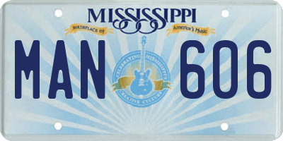 MS license plate MAN606