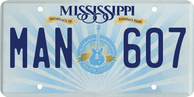 MS license plate MAN607