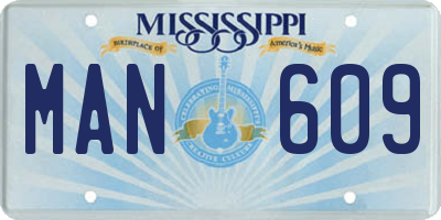 MS license plate MAN609