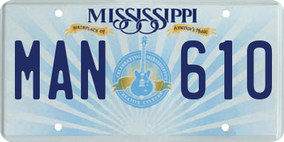 MS license plate MAN610