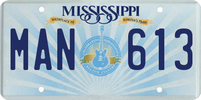 MS license plate MAN613