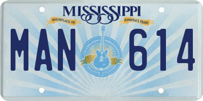 MS license plate MAN614